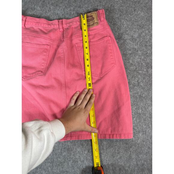 Vintage 90s Vermont Country Store Denim Jean Skirt Womens 16 Pink Cotton Grunge - Picture 3 of 7